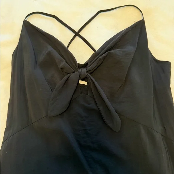 NWOT GAP Black Tie-Front Tiered Maxi Dress with Spaghetti Straps, Size XXL - Picture 5 of 8